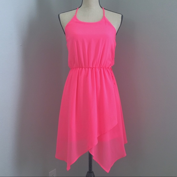 girls neon pink dress